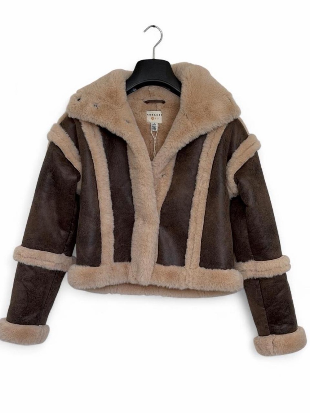 NWT Marrakech Faux Shearling Suede Aviator Jacket – Size S Petite